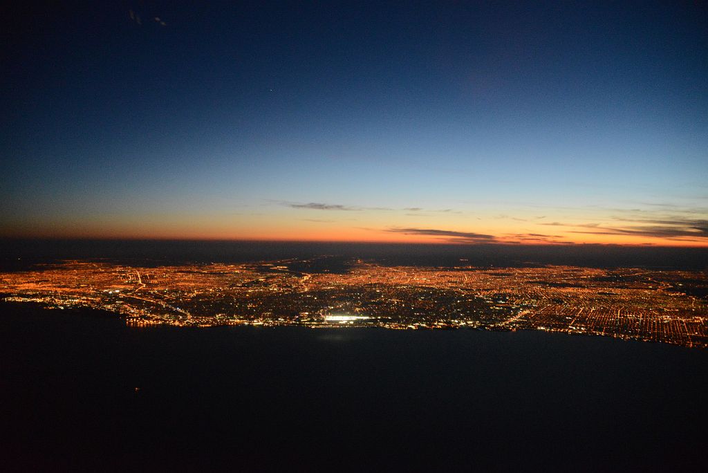 07 Buenos Aires And Rio de la Plata After Sunset From Airplane After Taking Off From Aeroparque Internacional Jorge Newbery Airport